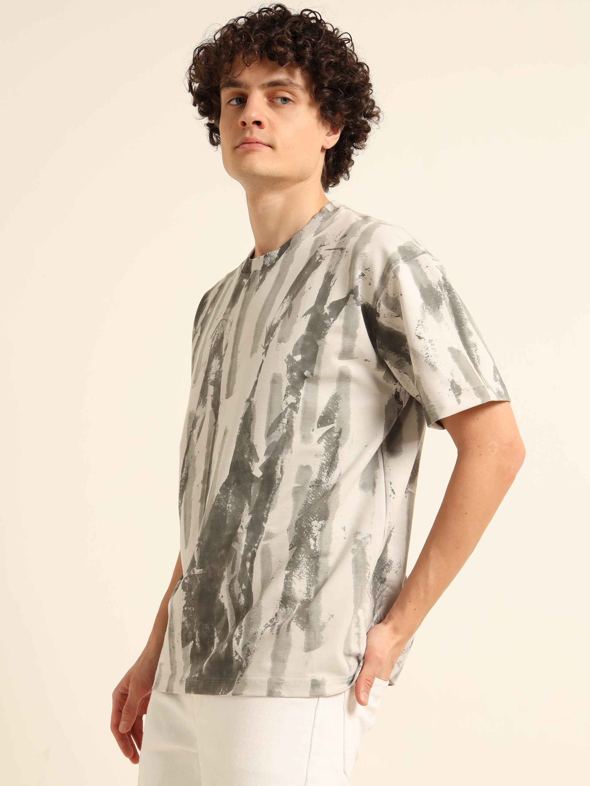 ORGANIC OVERSIZED ABSTRACT PRINTED T-SHIRT