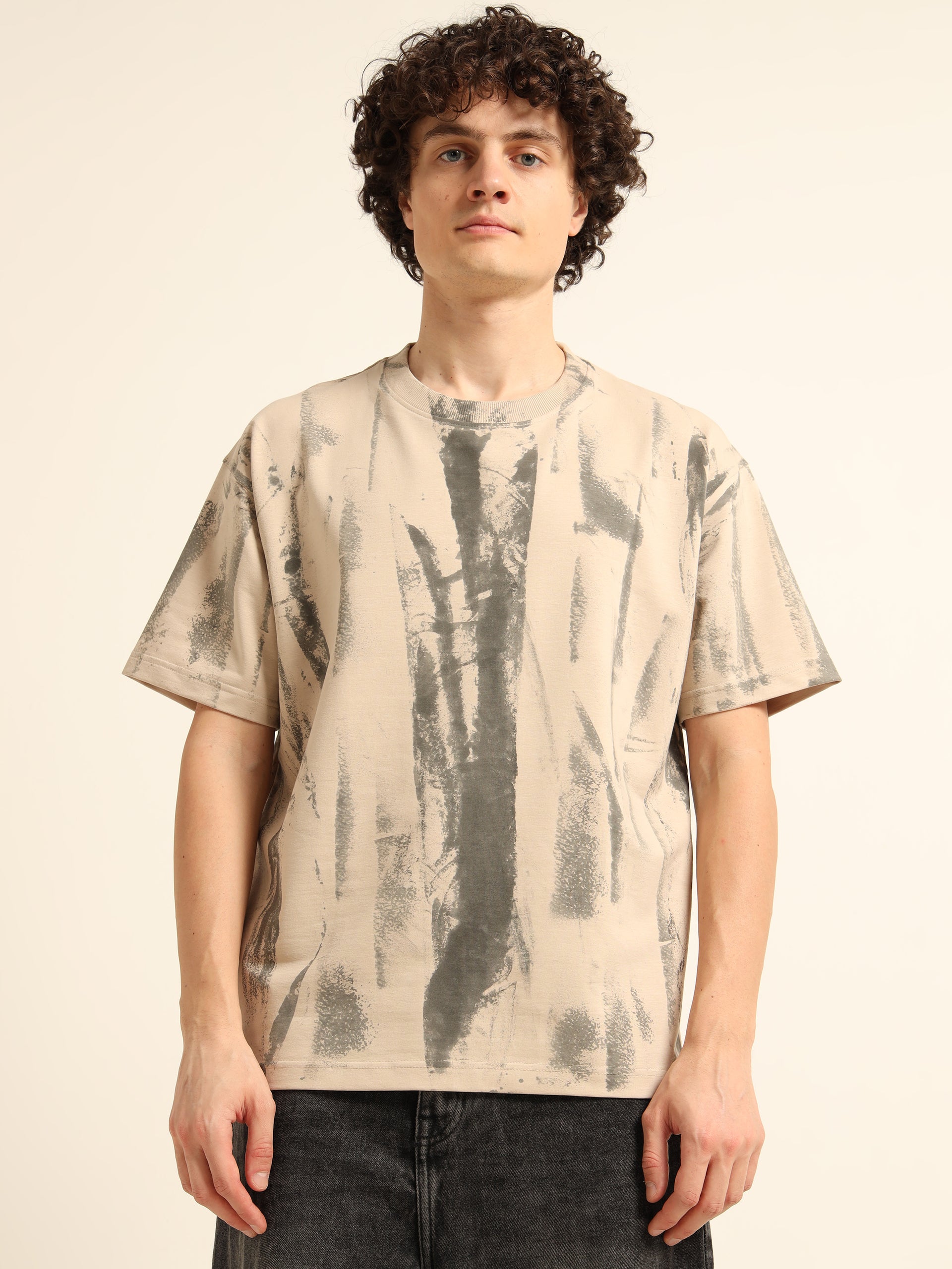 ORGANIC OVERSIZED ABSTRACT PRINTED T-SHIRT