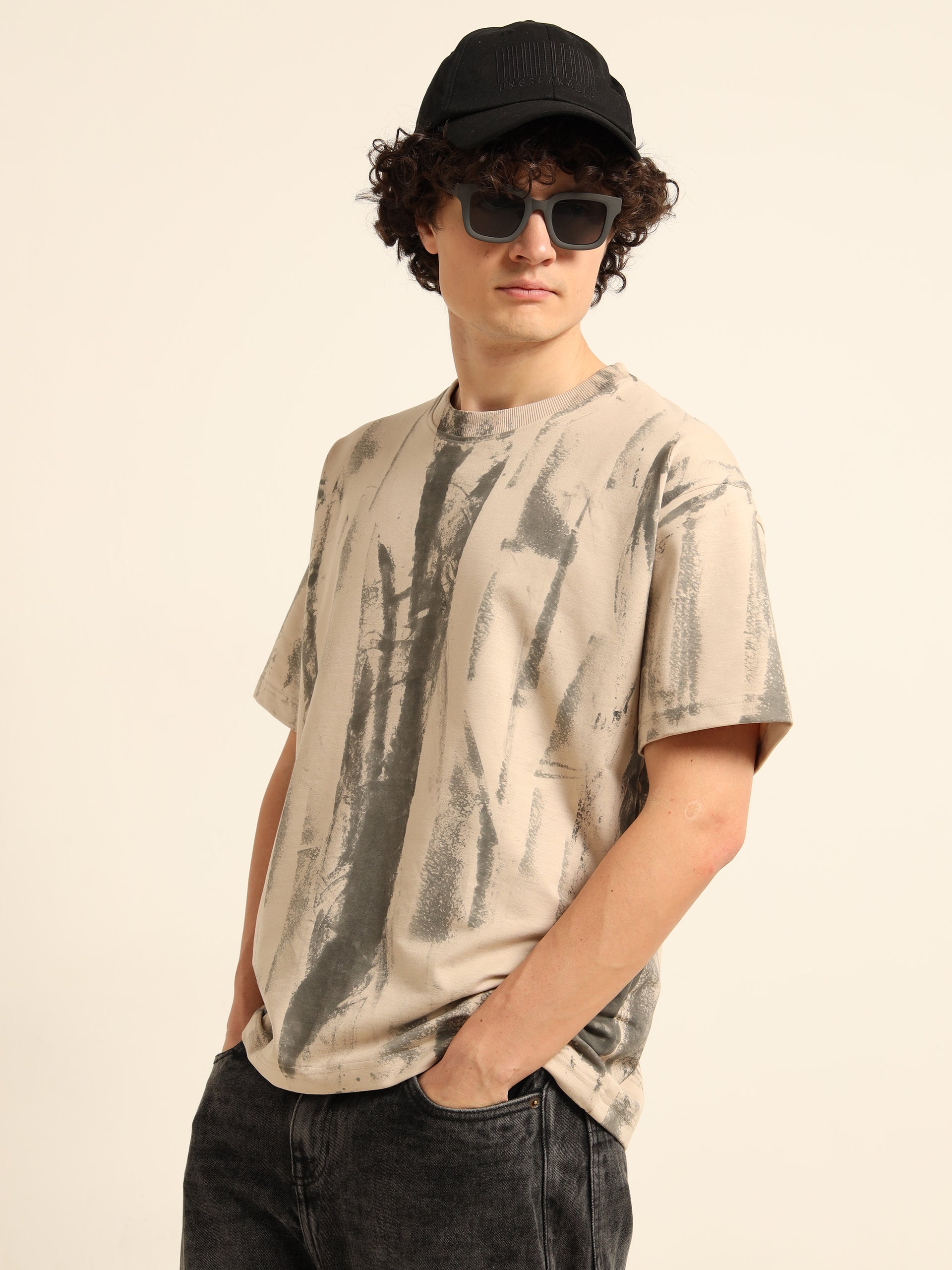 ORGANIC OVERSIZED ABSTRACT PRINTED T-SHIRT